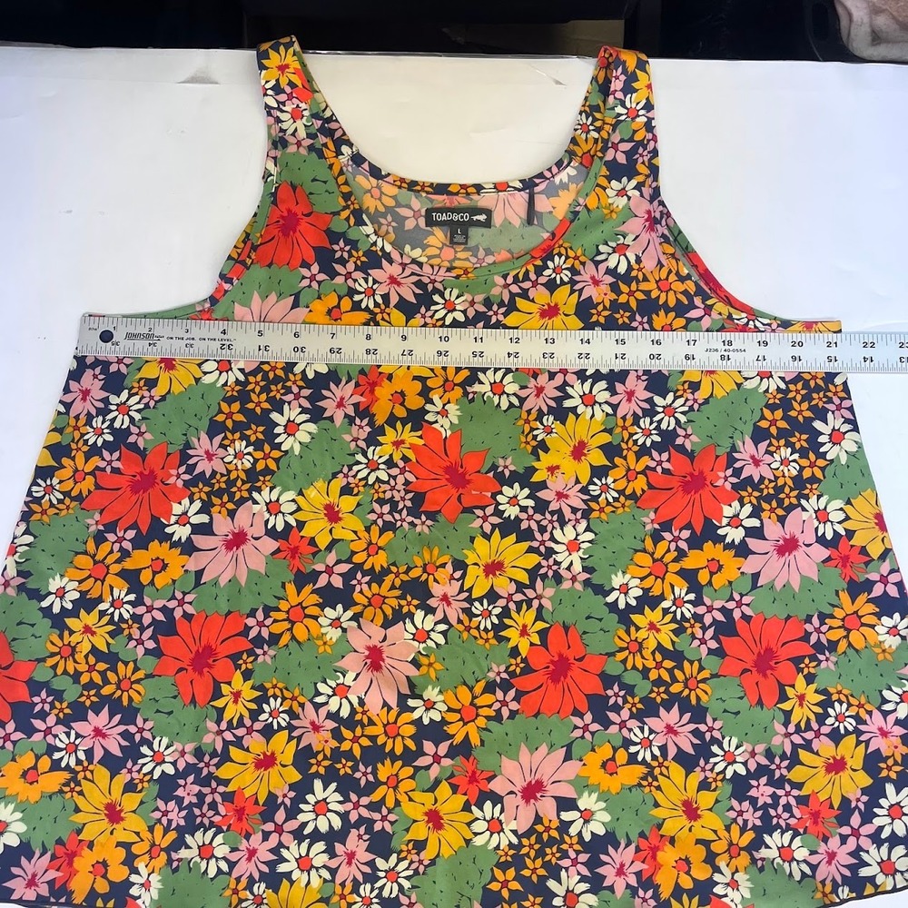 Toad&Co Sunkissed Tank Womens Large Multi Floral Scoop Neck Stretch T1112202 - Picture 11 of 13